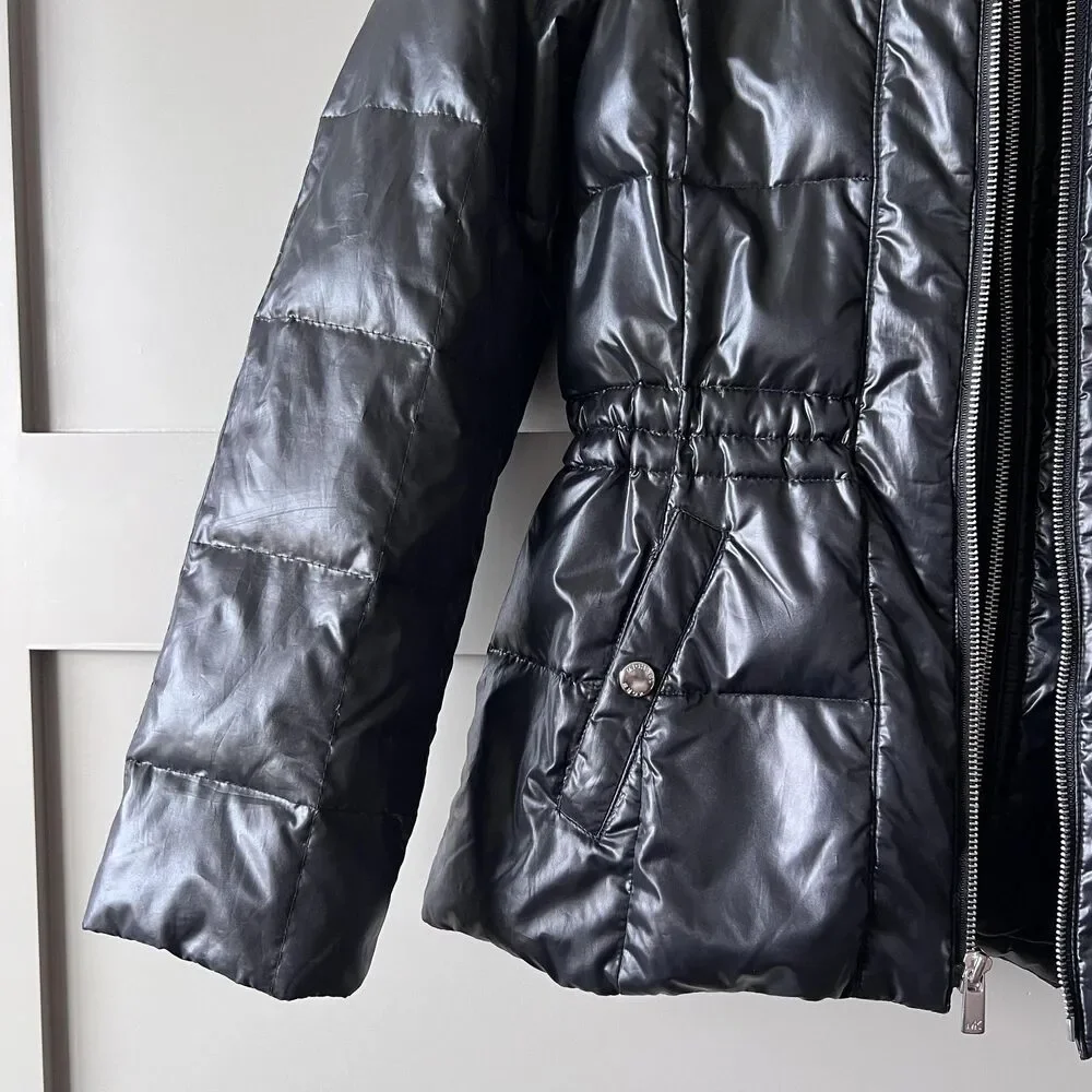 Michael‎ Michael Kors Jacket Womens Petite Petite Black Puffer Quilted Down Coat